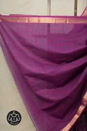 Purple Mangalgiri Cotton Saree - SRPMCS043