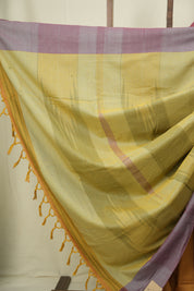 Mustard Yellow Cotton Ilkal Saree - SRMYCIS1069