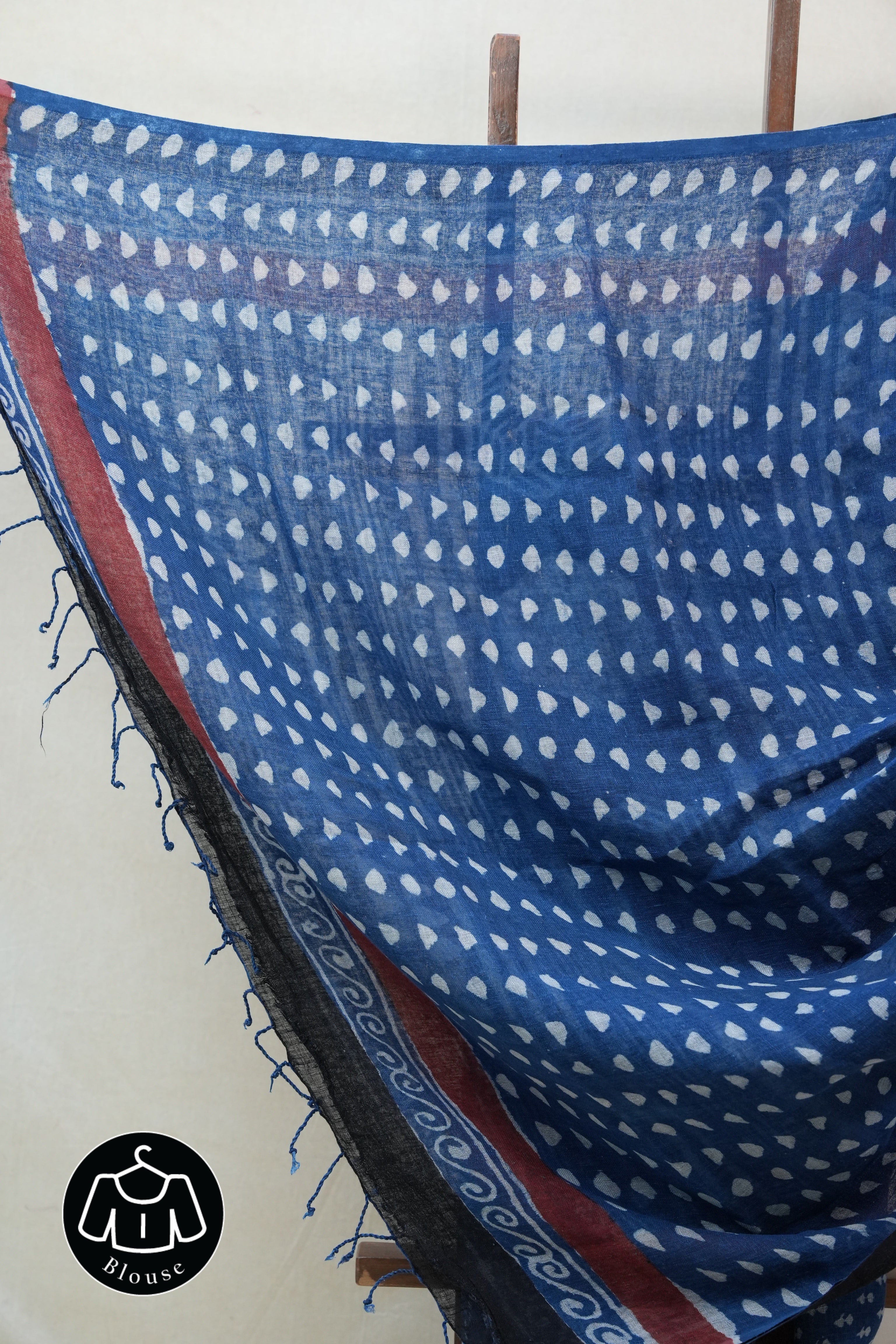 Blue HBP Slub Cotton Saree - SRBSCS2213