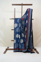 Blue HBP Slub Cotton Saree - SRBSCS2210