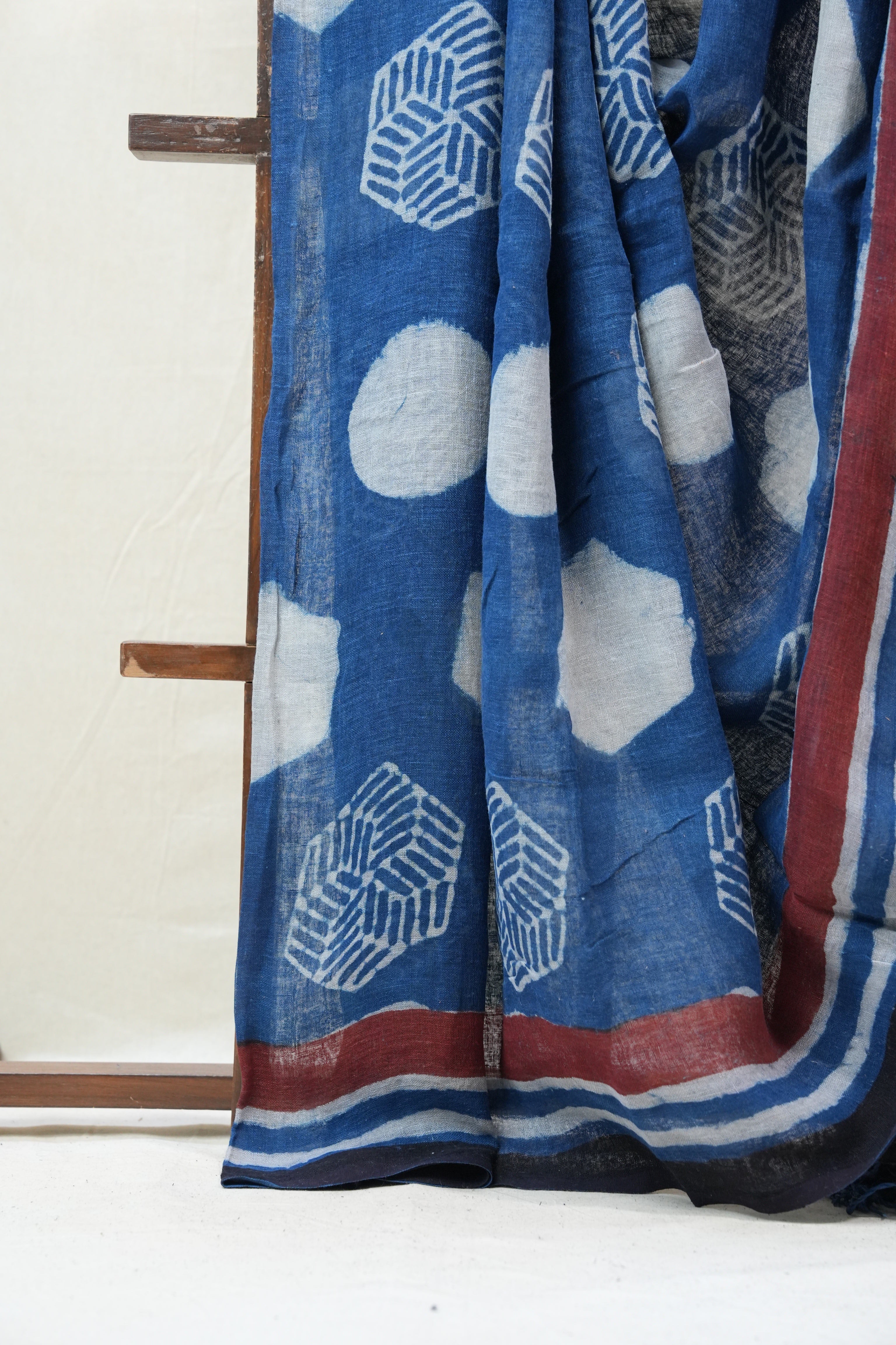 Blue HBP Slub Cotton Saree - SRBSCS2210