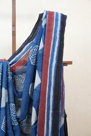 Blue HBP Slub Cotton Saree - SRBSCS2210