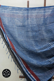 Blue HBP Slub Cotton Saree - SRBSCS2210