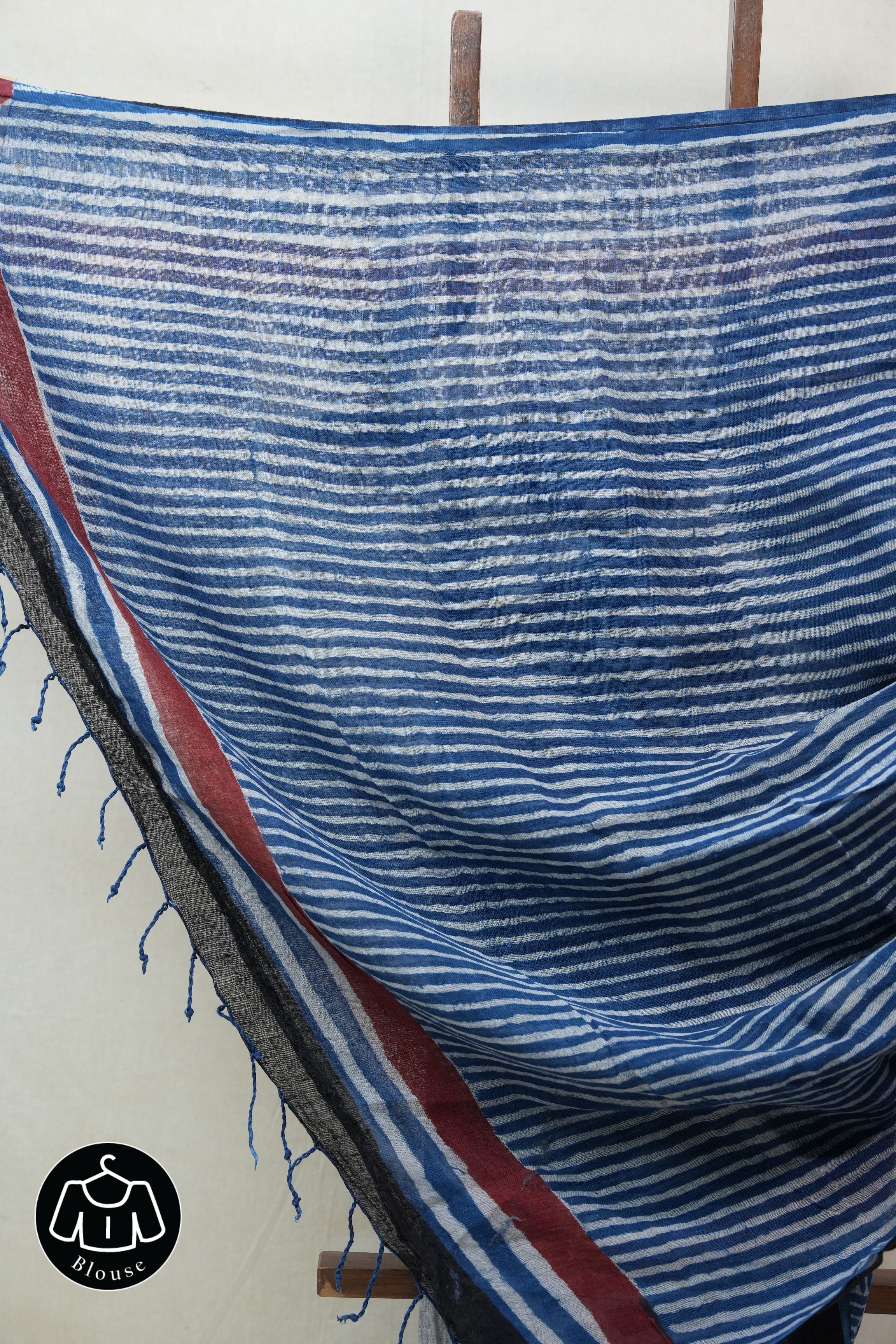 Blue HBP Slub Cotton Saree - SRBSCS2210