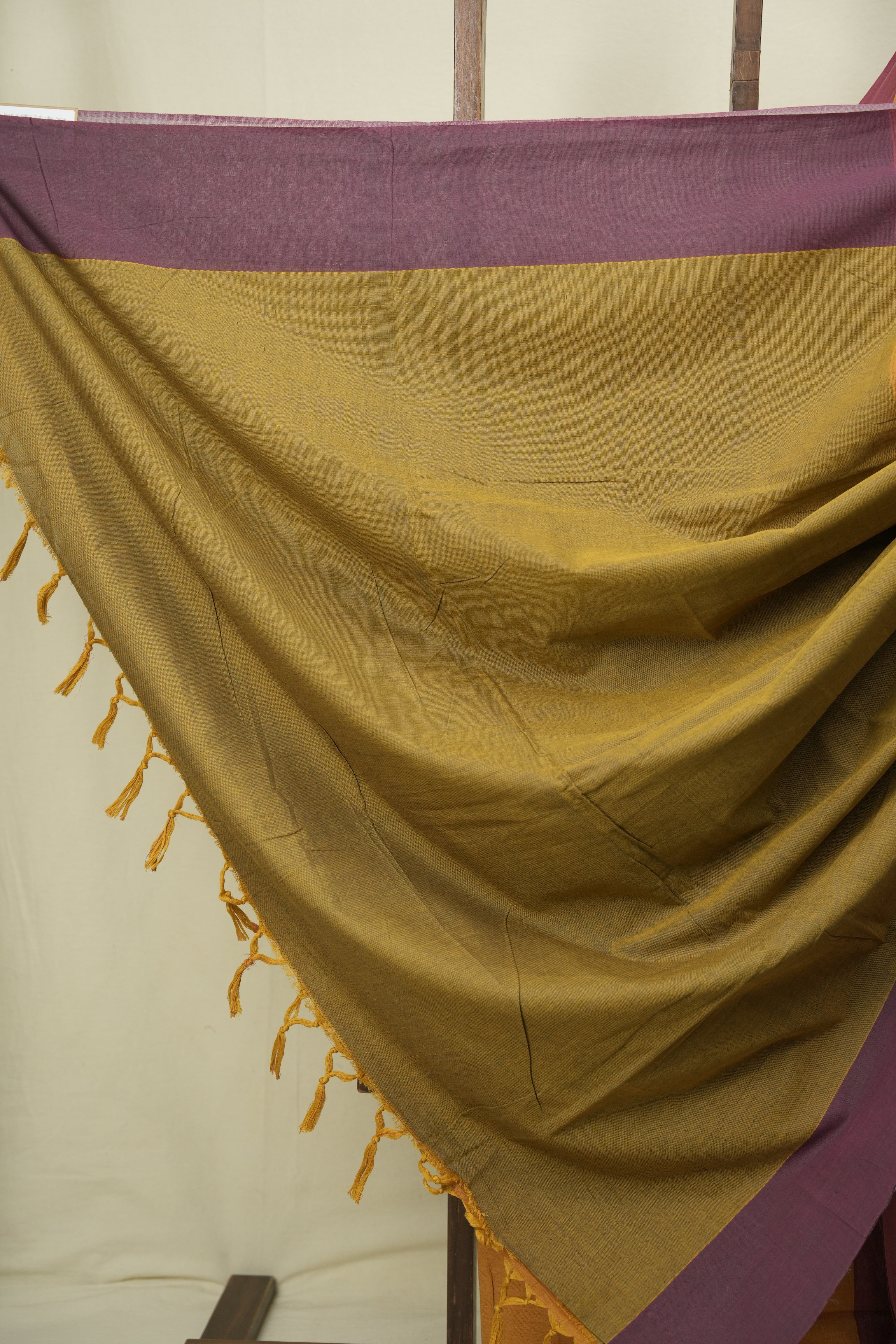 Mustard Yellow Cotton Ilkal Saree - SRMYCIS1069