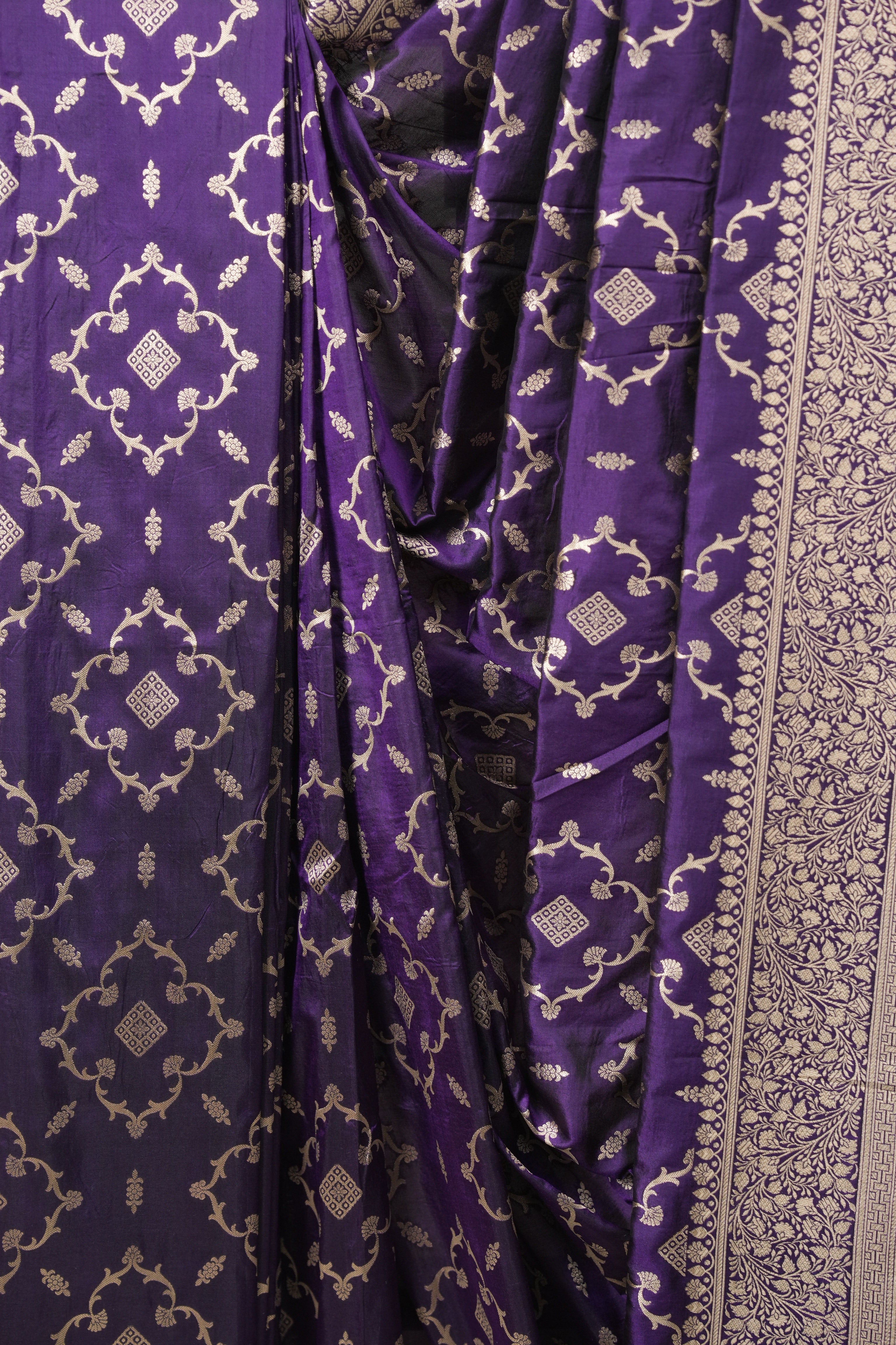 Deep Purple Banarasi Silk Saree - SRDPBSS962