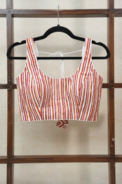 Multicolor Sleeveless Cotton Round-Neck Blouse - SRMRNB02