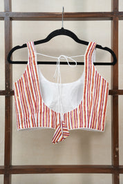 Multicolor Sleeveless Cotton Round-Neck Blouse - SRMRNB02