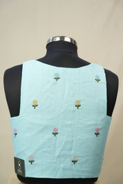 Aqua Kota Silk Blouse - SRAKSB09