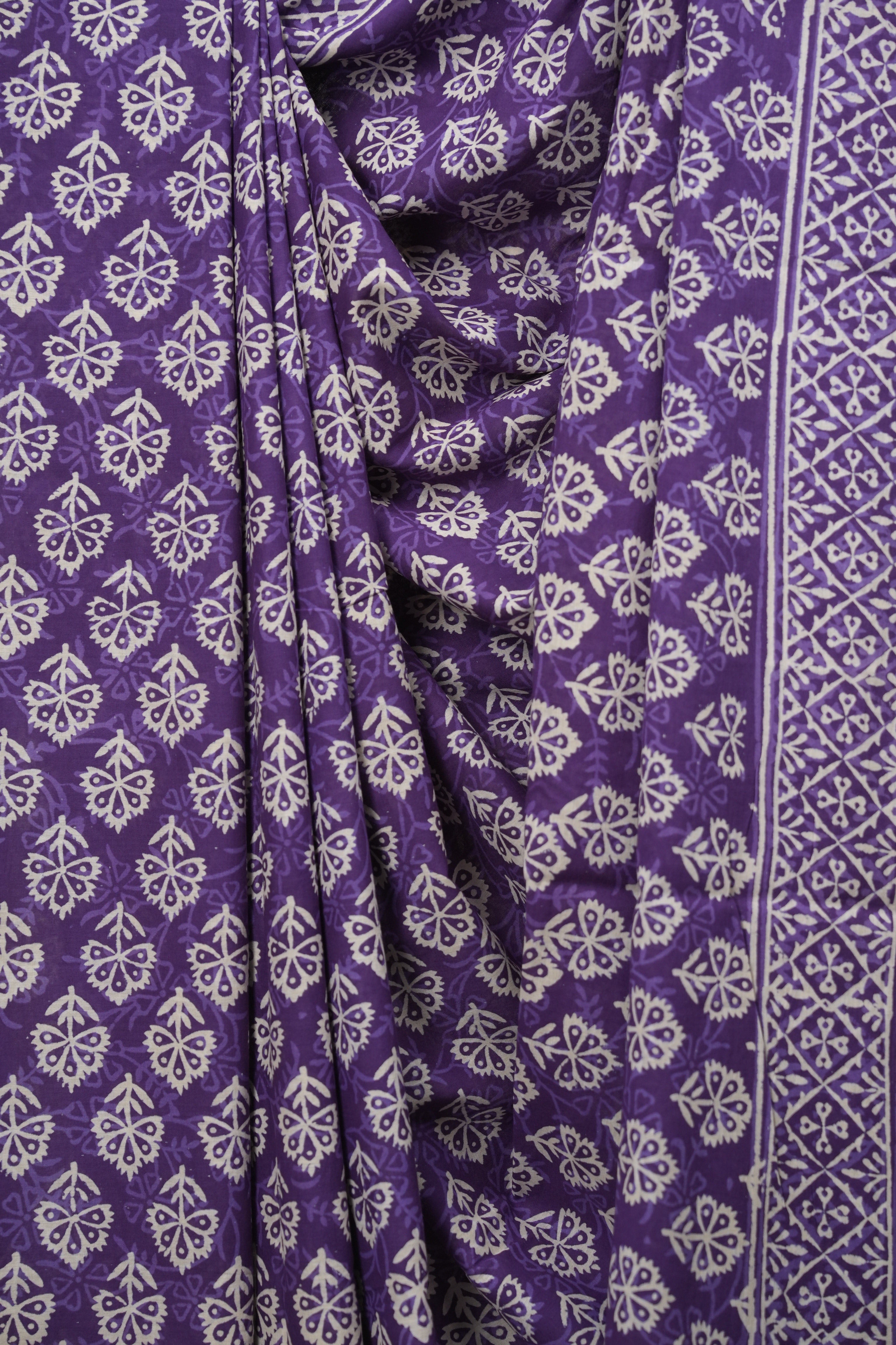 Purple HBP Cotton Saree - SRPCS3645