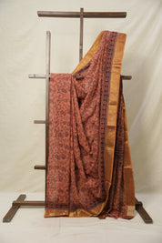 Orange HBP Mangalgiri Cotton Saree - SROHMCS024