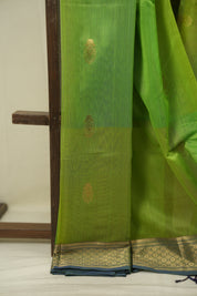Dual Tone Parrot Green Maheshwari Saree- SRDTPGMS1367