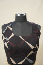 Black HBP Ajrakh Cotton Blouse - SRBACB48