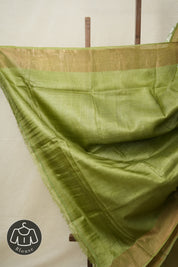 Mint White Printed Tussar Silk Saree - SRMWPTSS012