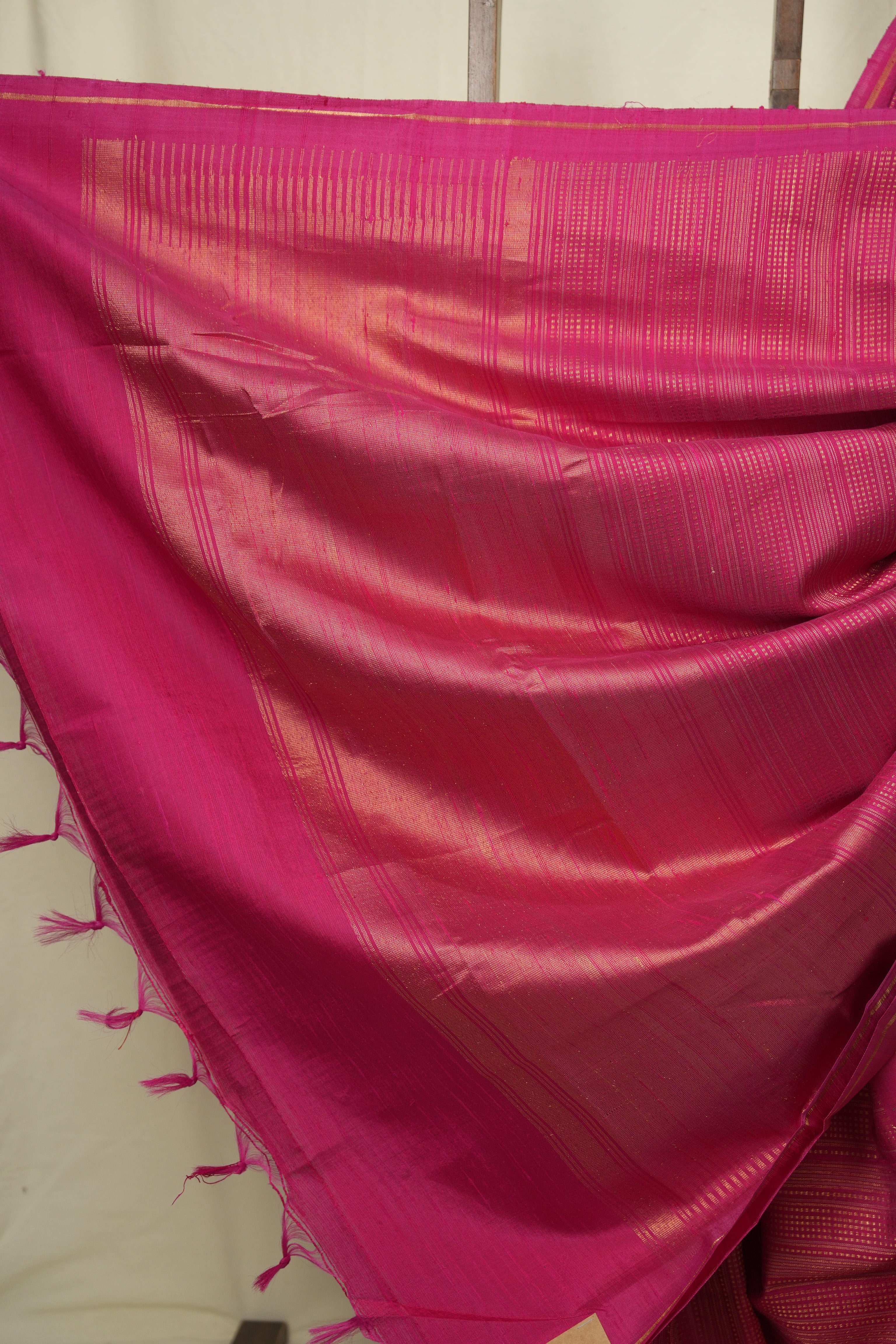 Rani Pink Raw Silk Saree - SRRPRSS1028