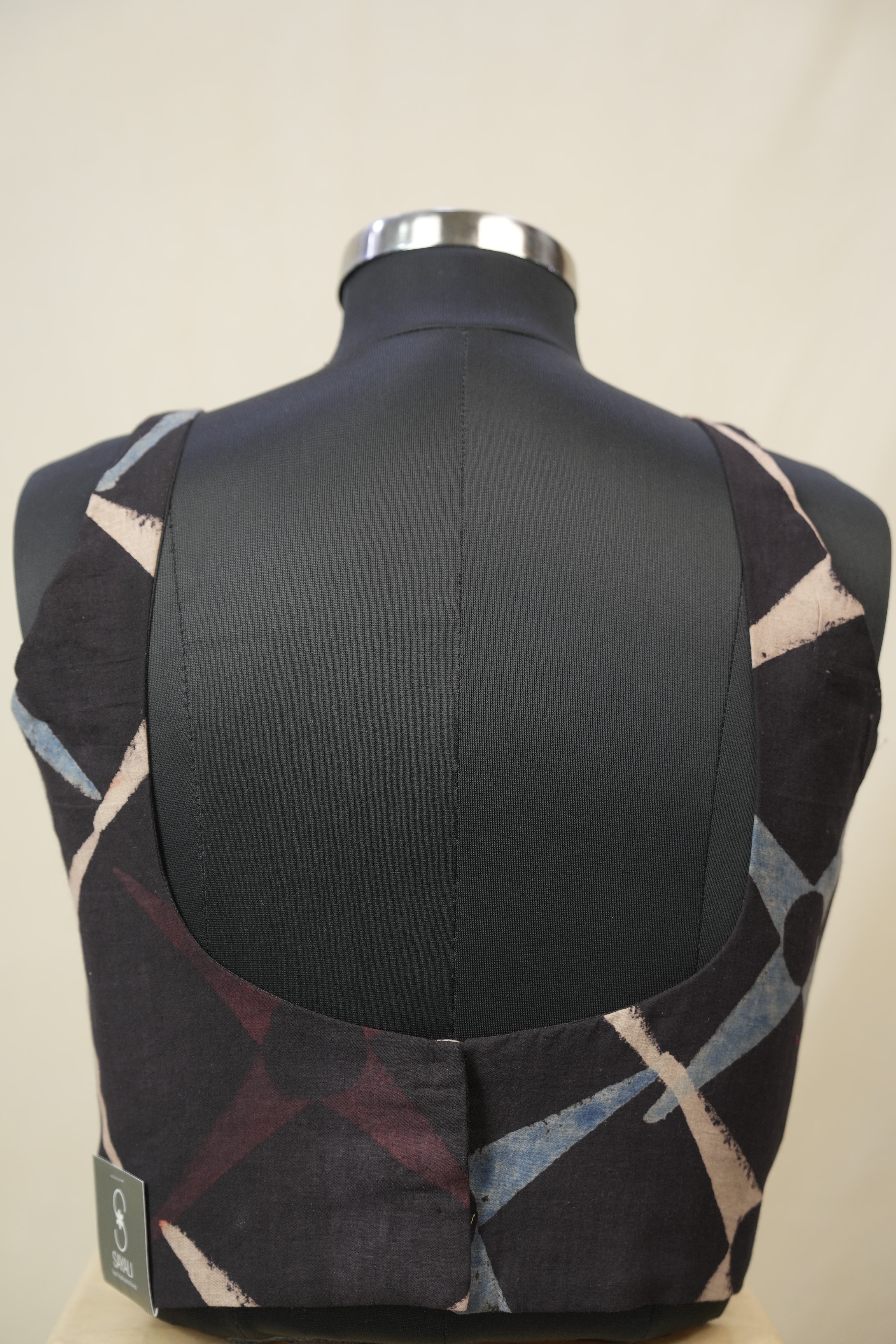 Black HBP Ajrakh Cotton Blouse - SRBACB48
