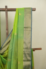 Dual Tone Parrot Green Maheshwari Saree- SRDTPGMS1367