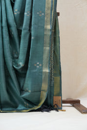 Green Tussar Silk Saree - SRGTSS1260