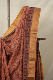 Orange HBP Mangalgiri Cotton Saree - SROHMCS024