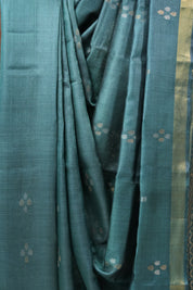 Green Tussar Silk Saree - SRGTSS1260
