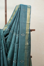 Green Tussar Silk Saree - SRGTSS1260