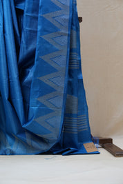 Blue Tussar Silk Saree - SRBTSS1255