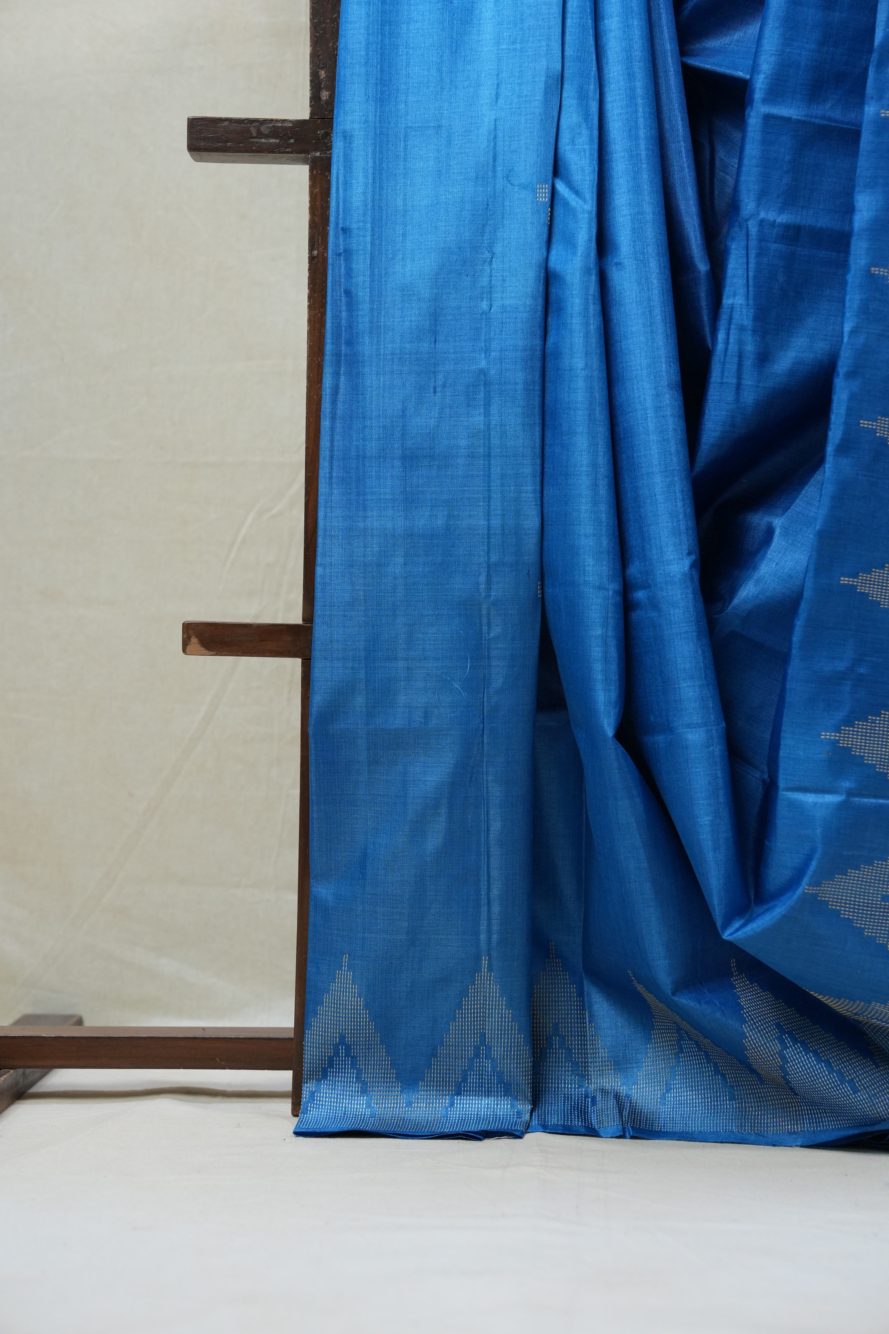 Blue Tussar Silk Saree - SRBTSS1255