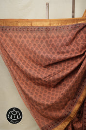 Orange HBP Mangalgiri Cotton Saree - SROHMCS024