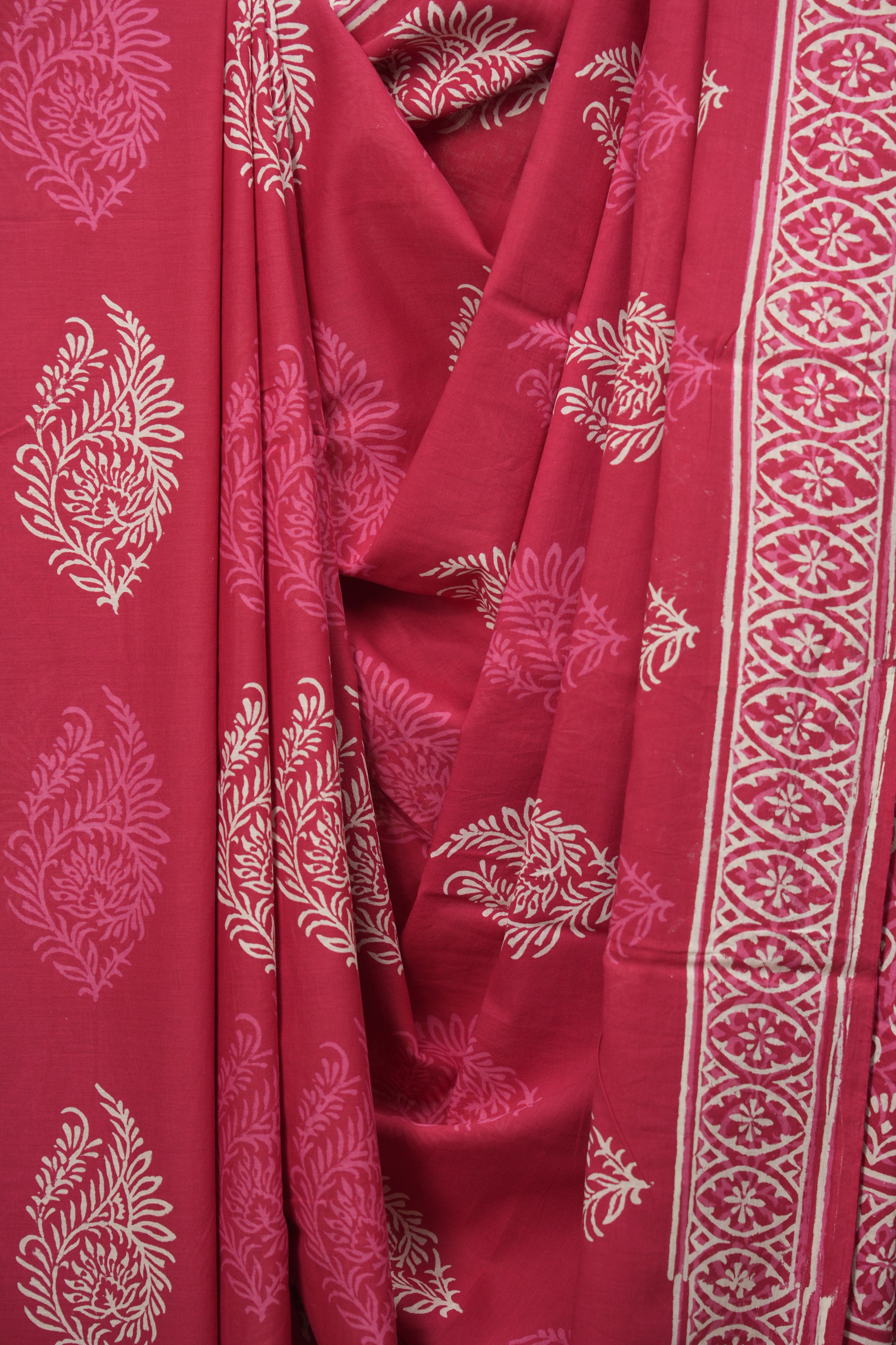Rani Pink HBP Cotton Saree - SRRPCS3600