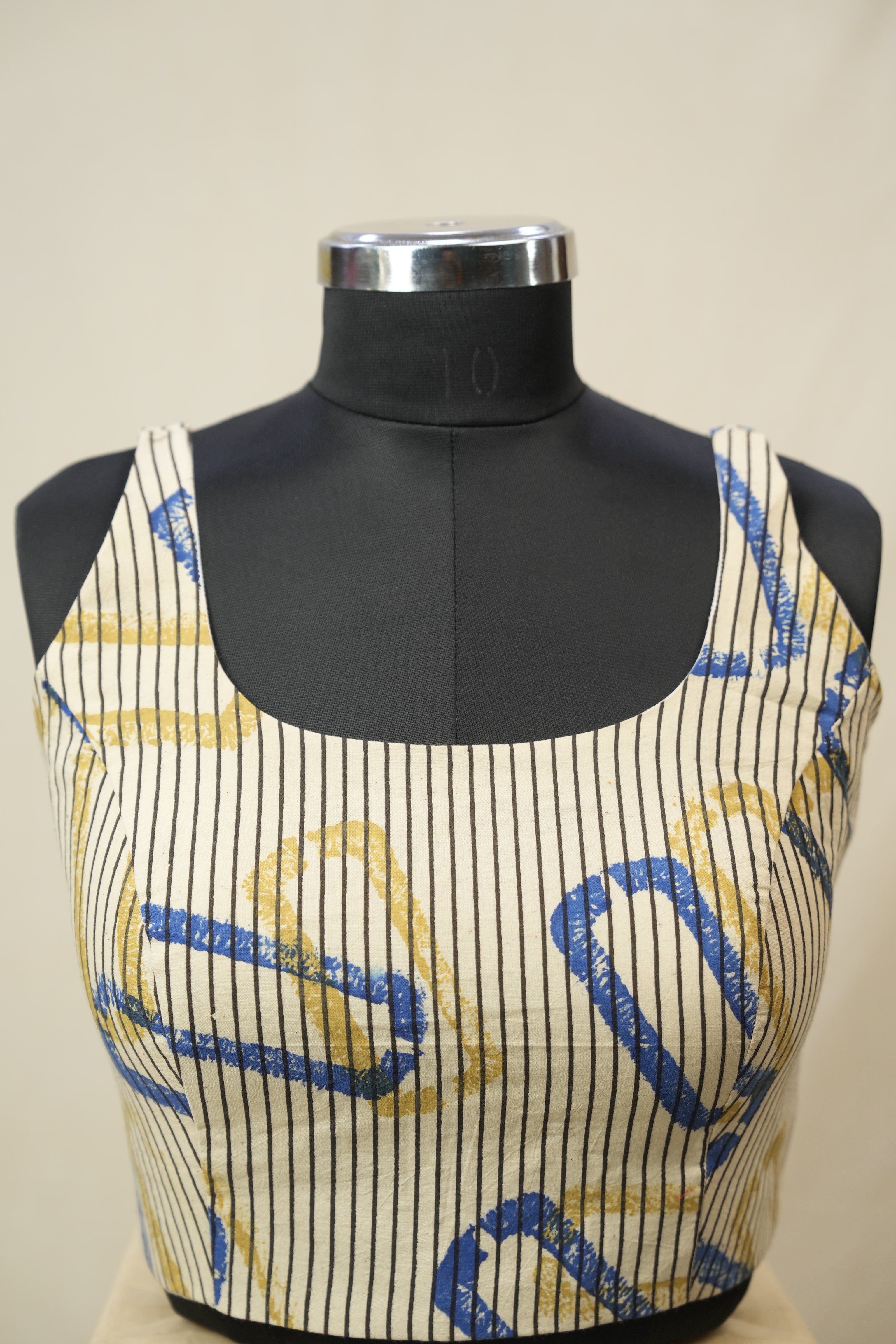 Cream HBP Ajrakh Cotton Blouse - SRCACB51
