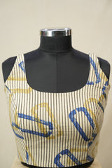 Cream HBP Ajrakh Cotton Blouse - SRCACB51