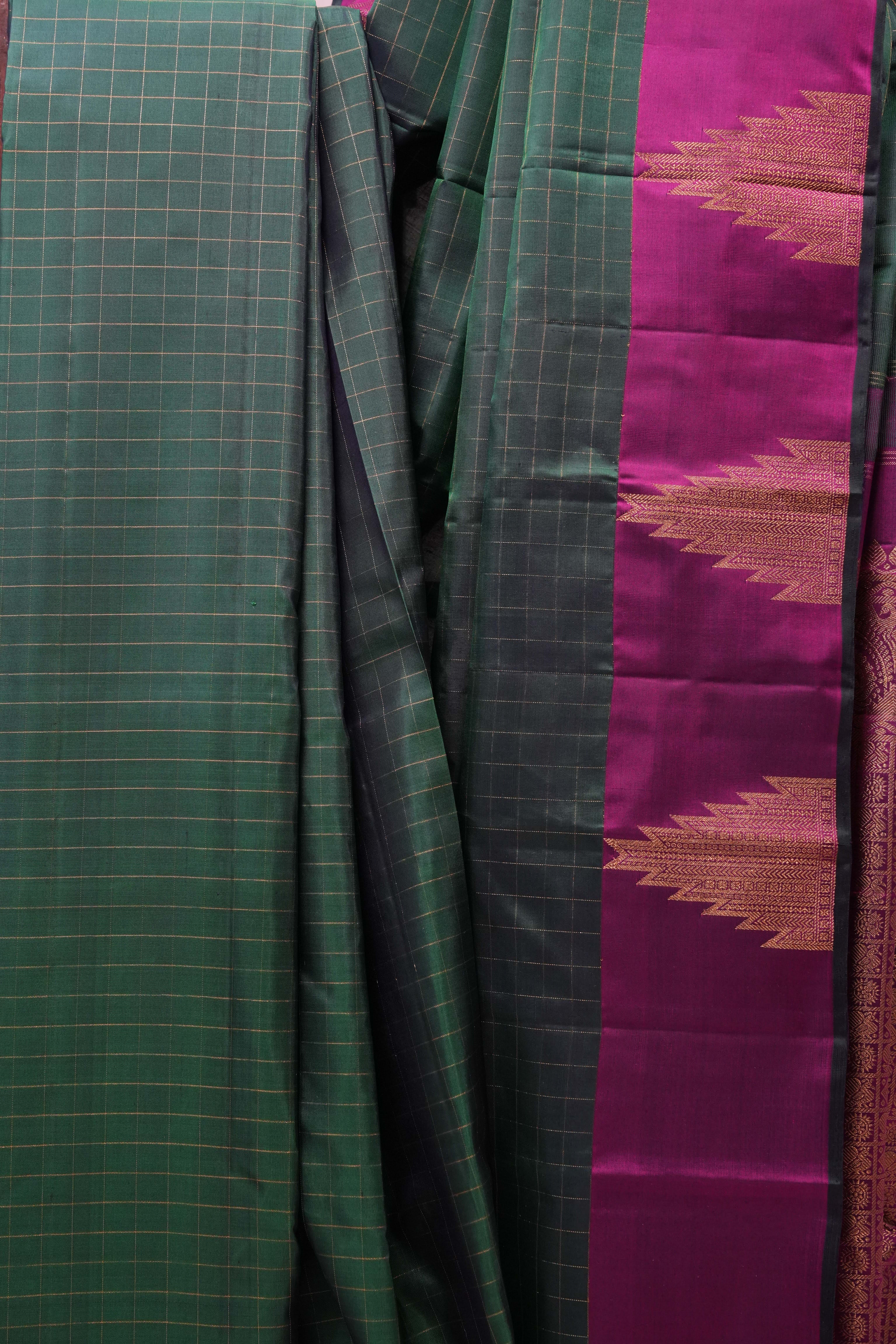 Dark Green Kanjeevaram Silk Saree - SRDGKSS921
