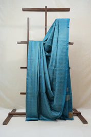 Rama Blue Tussar Silk Saree - SRRBTSS1252