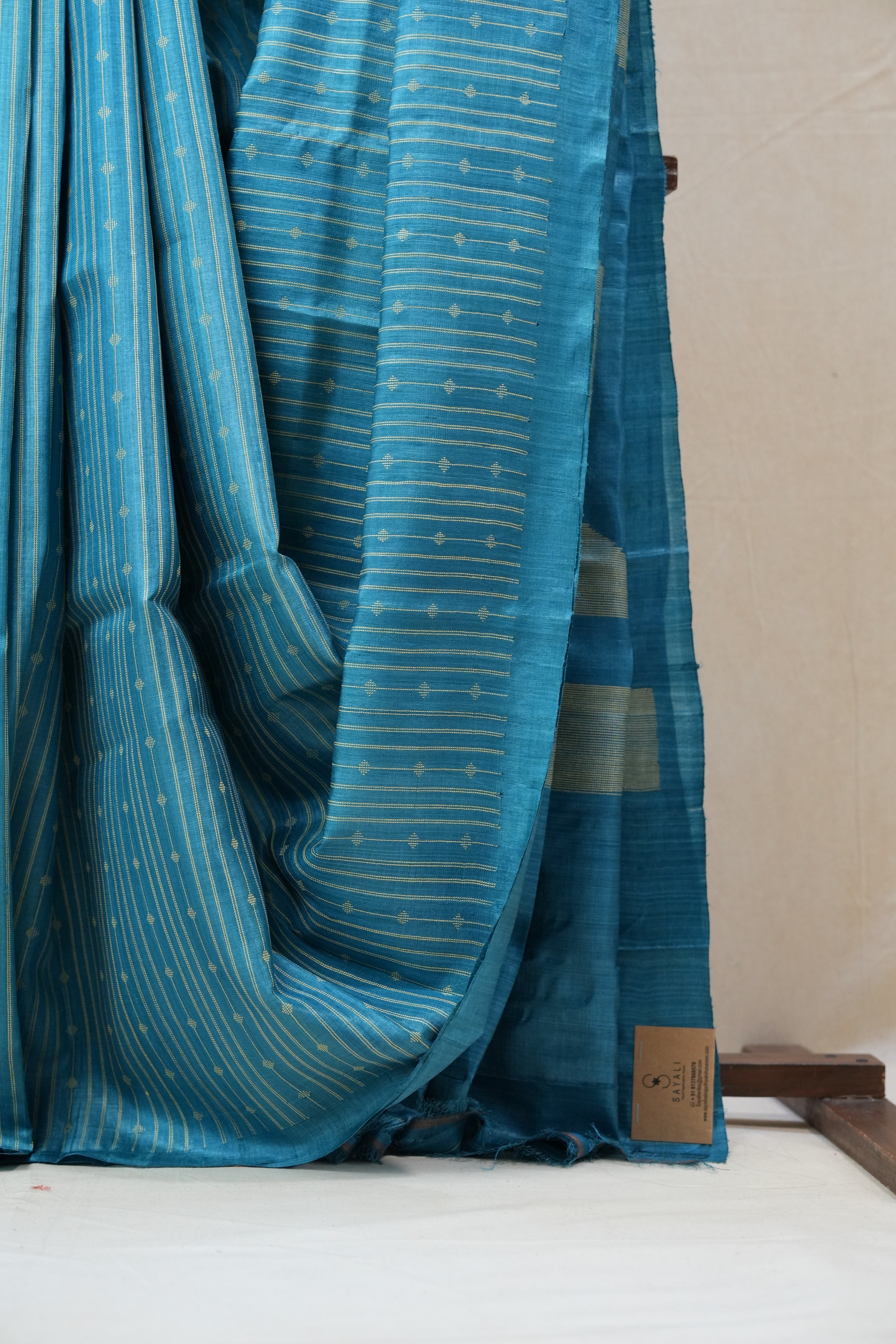 Rama Blue Tussar Silk Saree - SRRBTSS1252