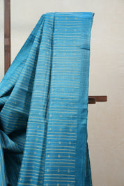 Rama Blue Tussar Silk Saree - SRRBTSS1252