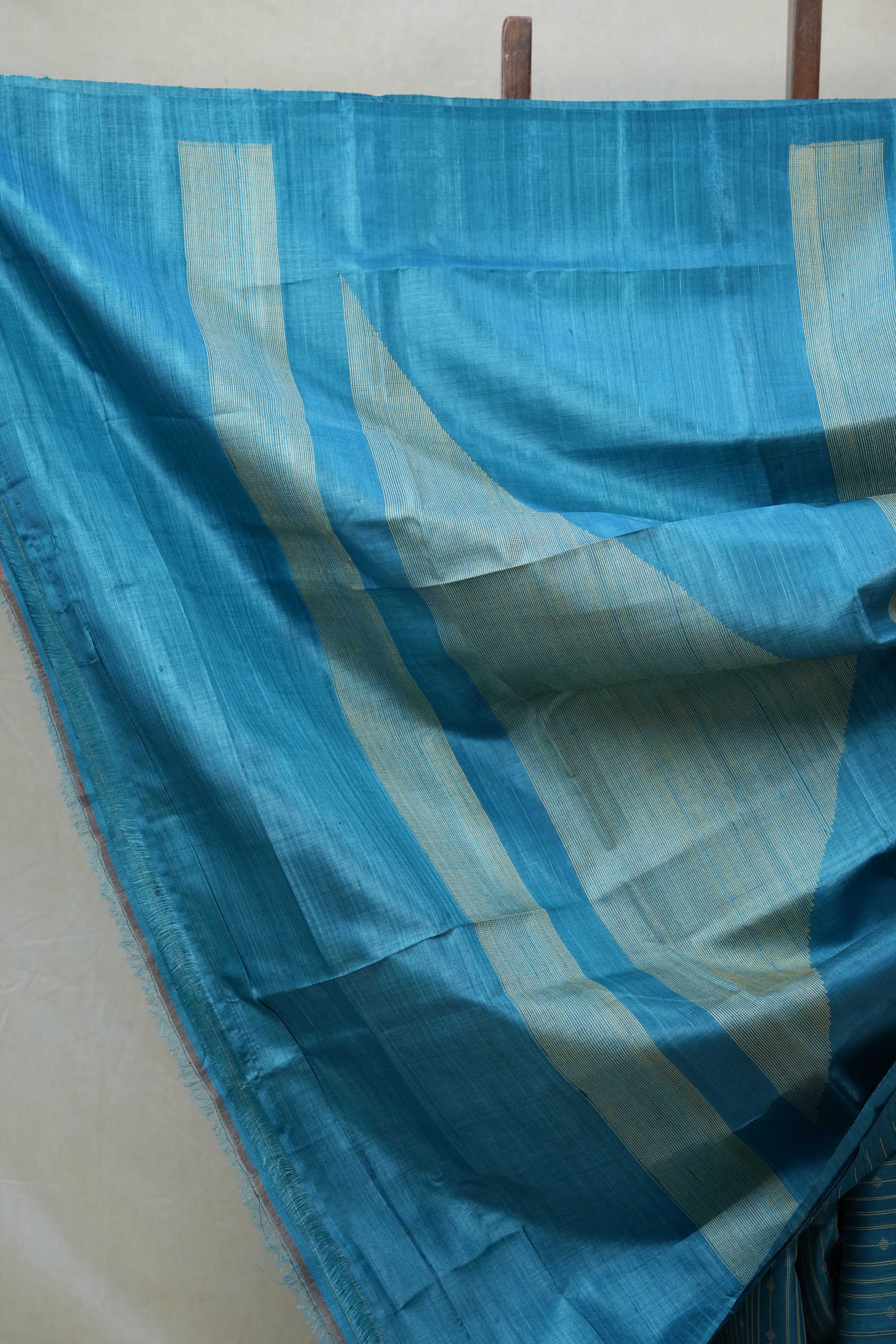 Rama Blue Tussar Silk Saree - SRRBTSS1252