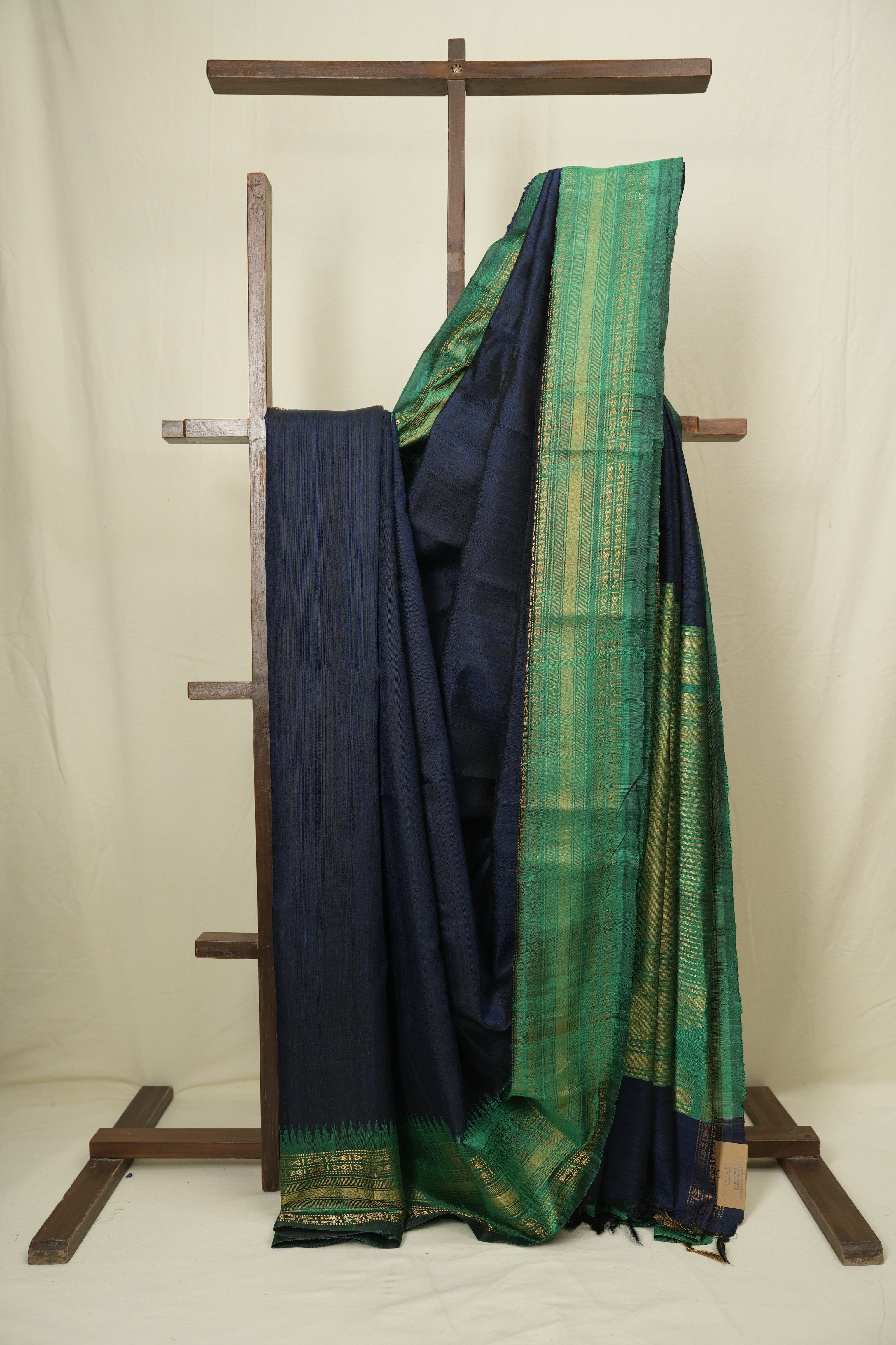 Navy Blue Raw Silk Saree - SRNBRSS1041