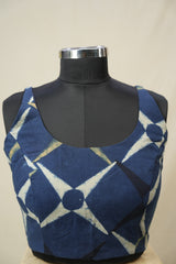 Indigo Blue HBP Ajrakh Cotton Blouse - SRIBACB45