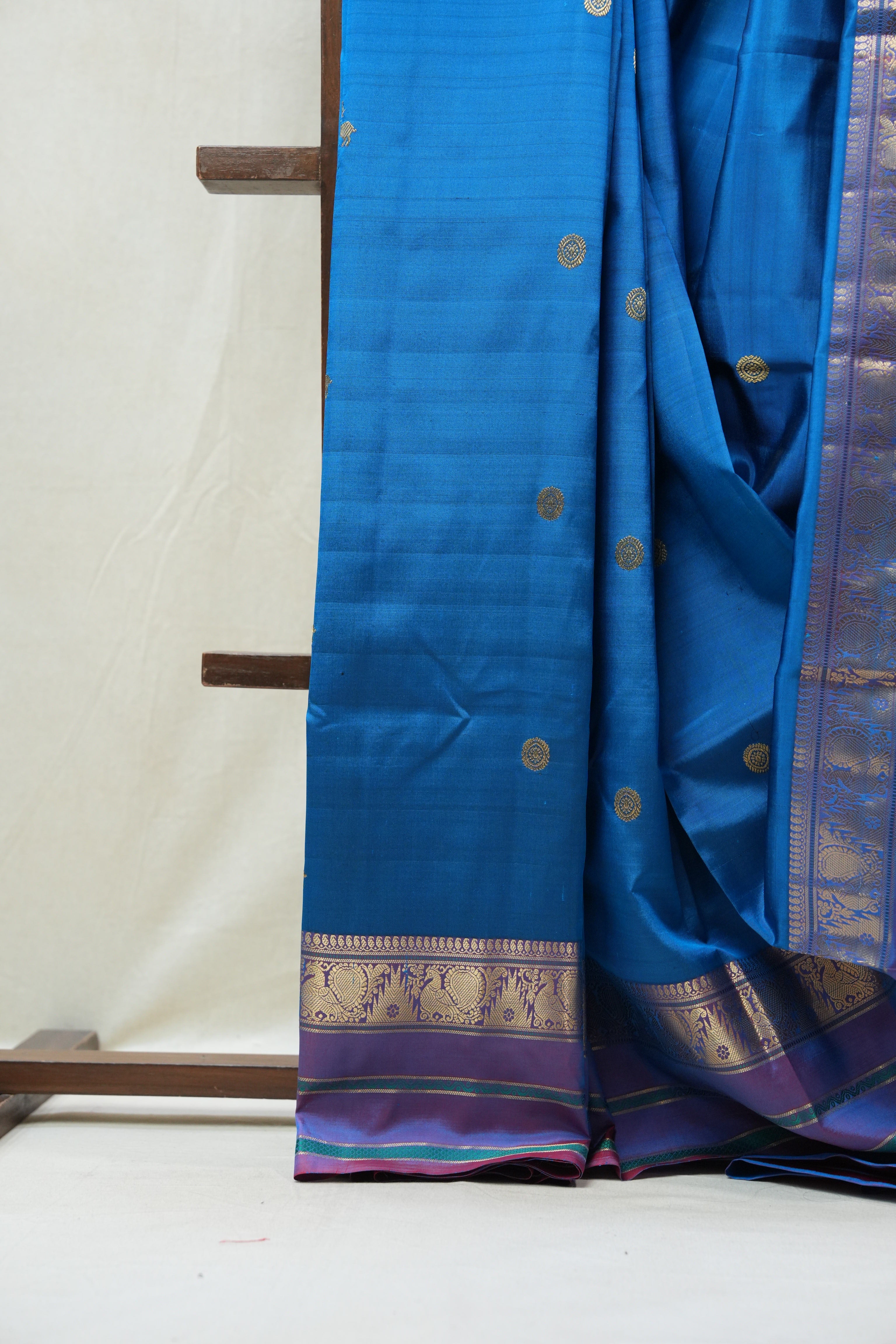 Peacock Blue Kanjeevaram Silk Saree - SRPBKSS925