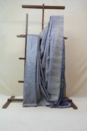 Grey Tussar Silk Saree - SRGTSS1318
