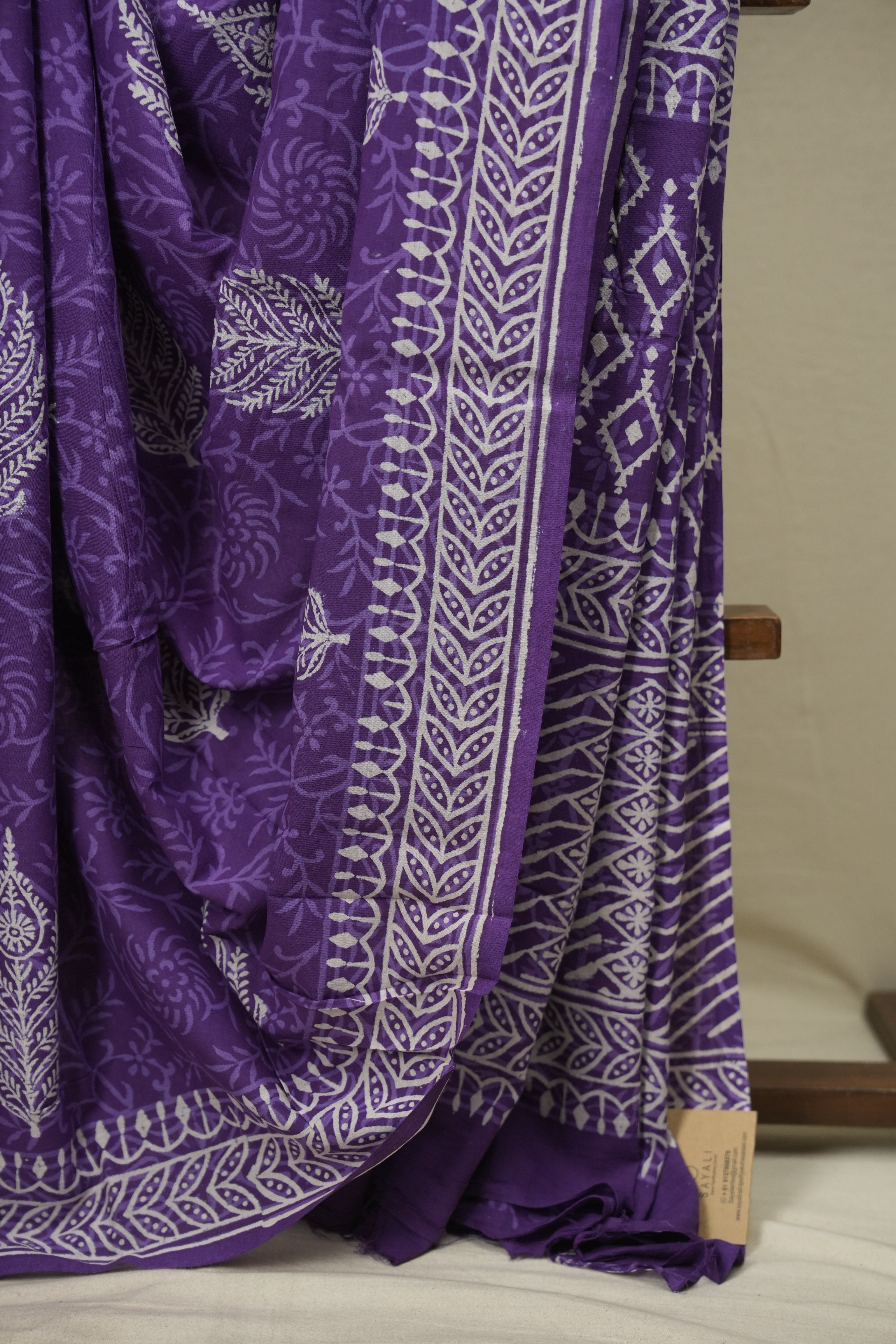 Purple HBP Cotton Saree - SRPCS3647