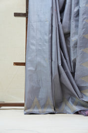 Grey Tussar Silk Saree - SRGTSS1318