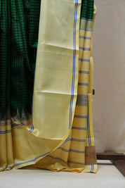 Green & Black Kanjeevaram Silk Saree - SRGBKSS918