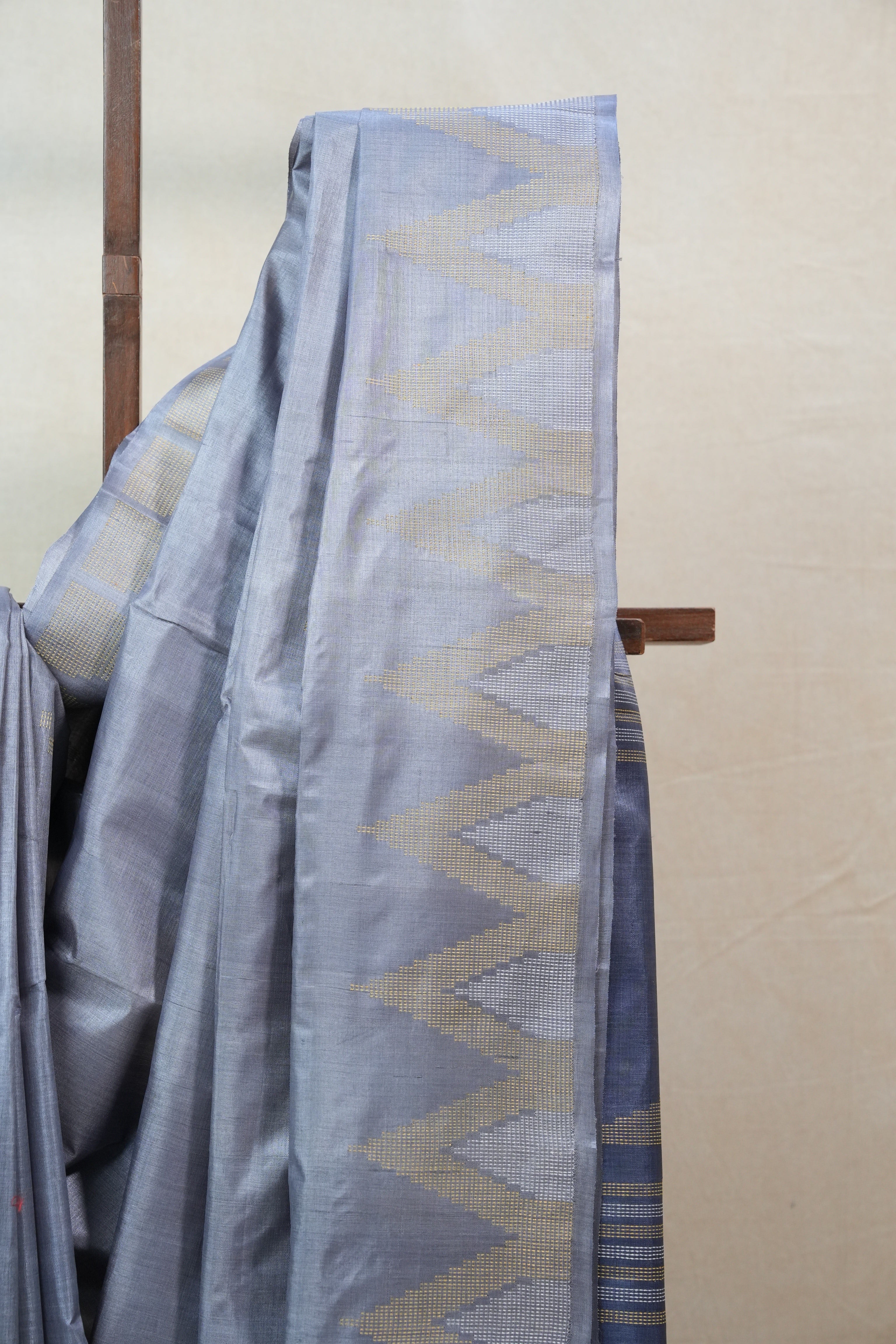 Grey Tussar Silk Saree - SRGTSS1318