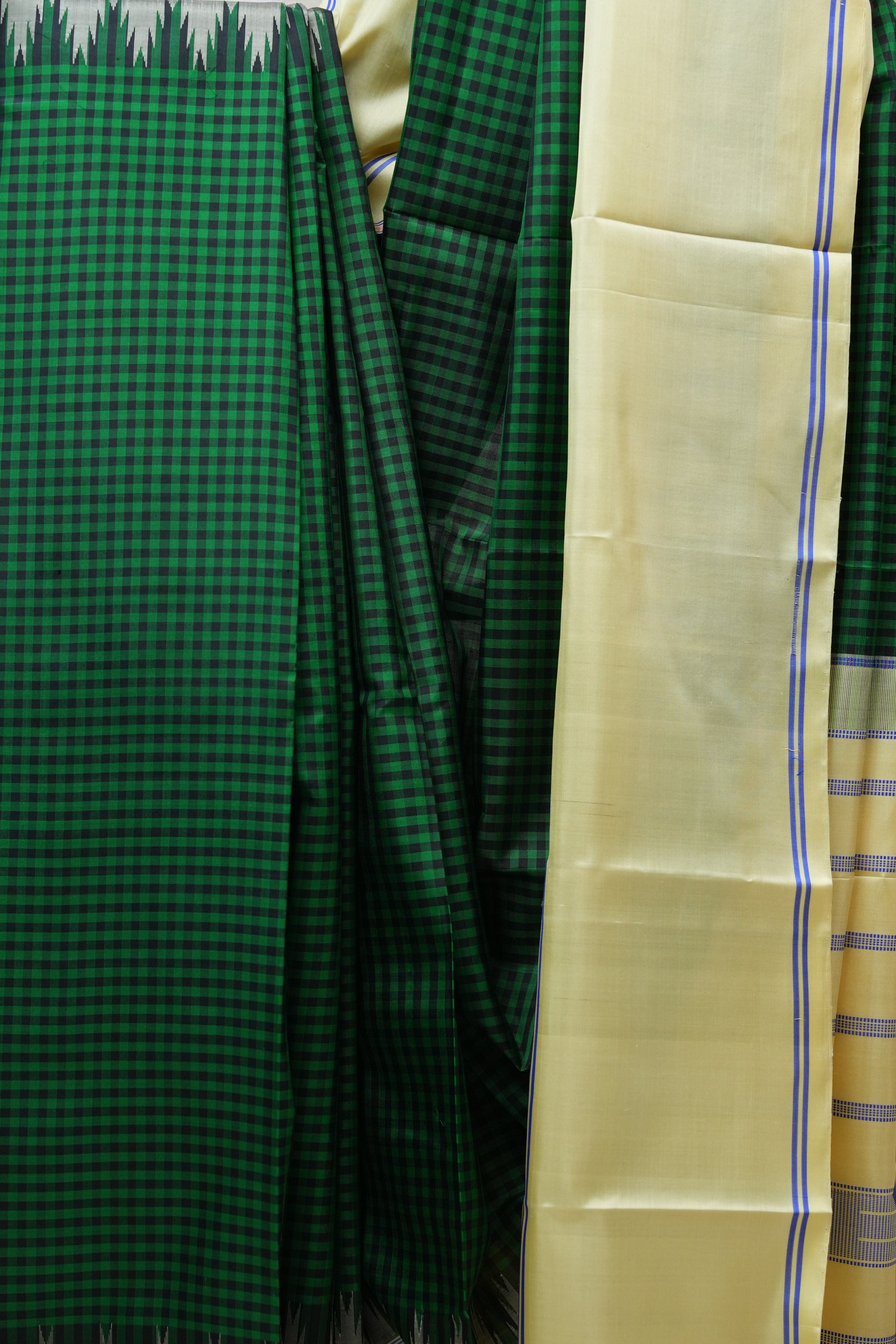 Green & Black Kanjeevaram Silk Saree - SRGBKSS918