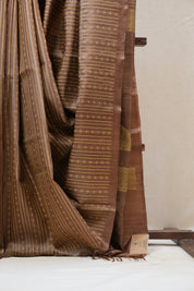 Brown Tussar Silk Saree - SRBTSS1317