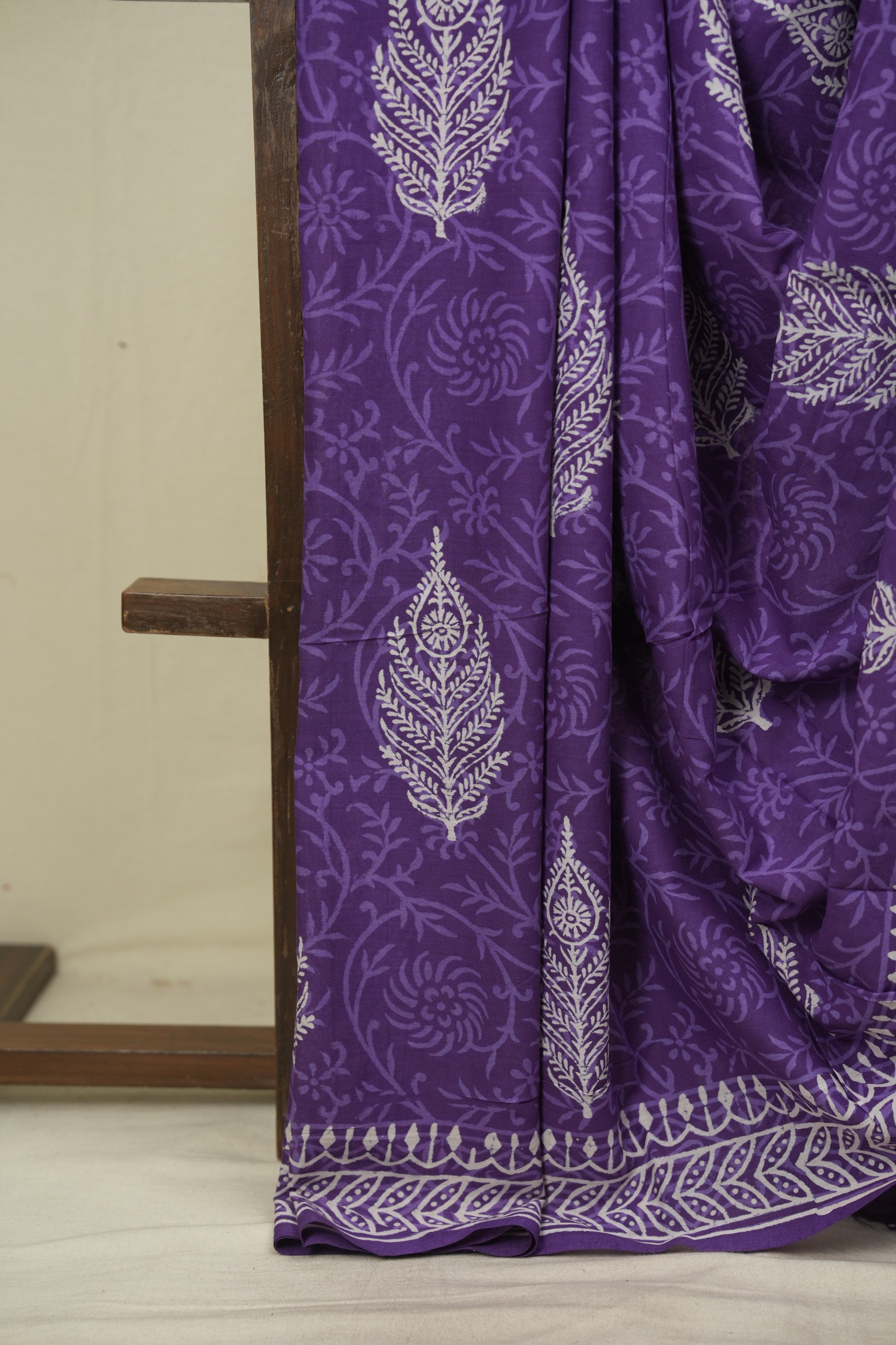 Purple HBP Cotton Saree - SRPCS3647