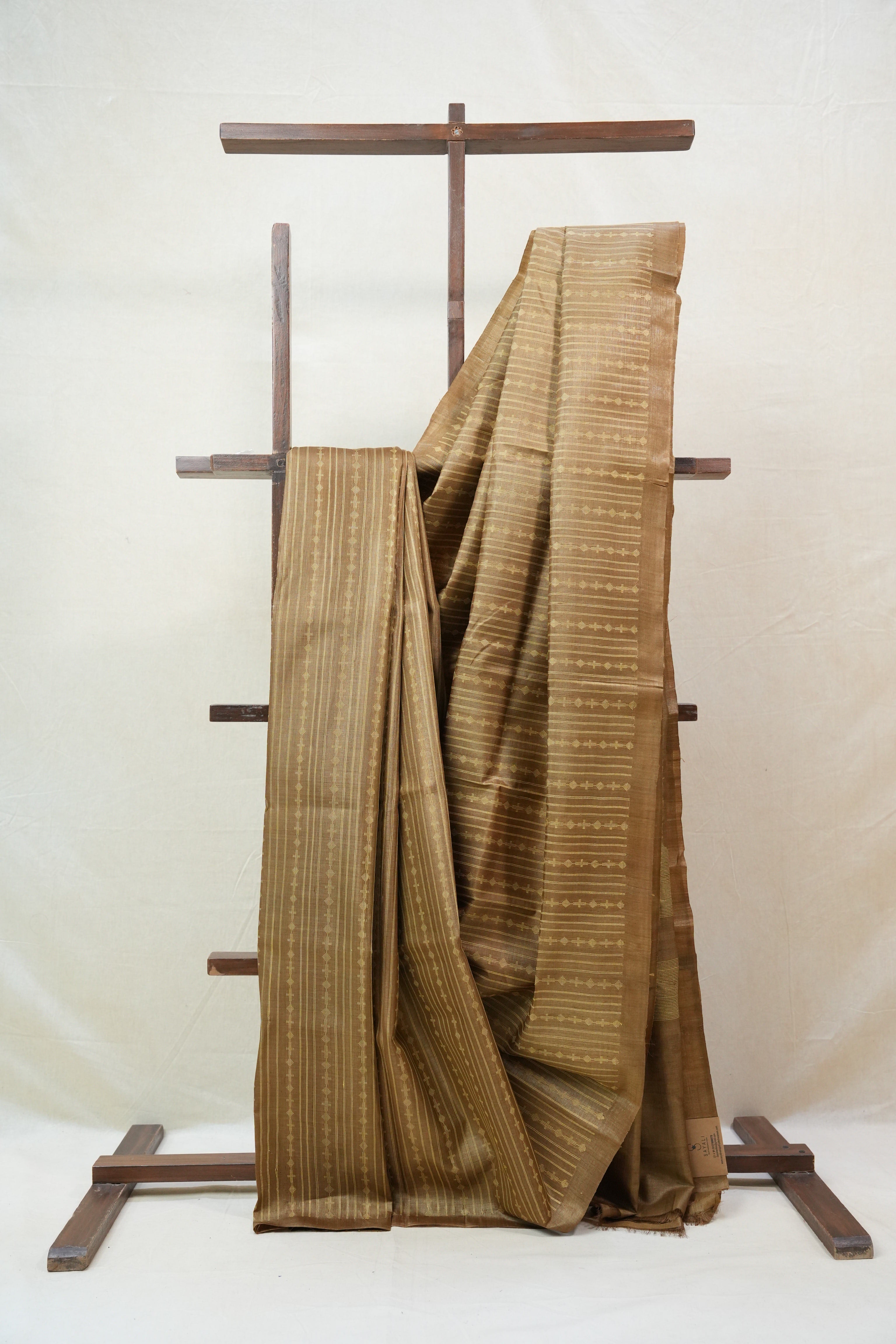 Mustard Tussar Silk Saree - SRMTSS1319