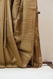 Mustard Tussar Silk Saree - SRMTSS1319