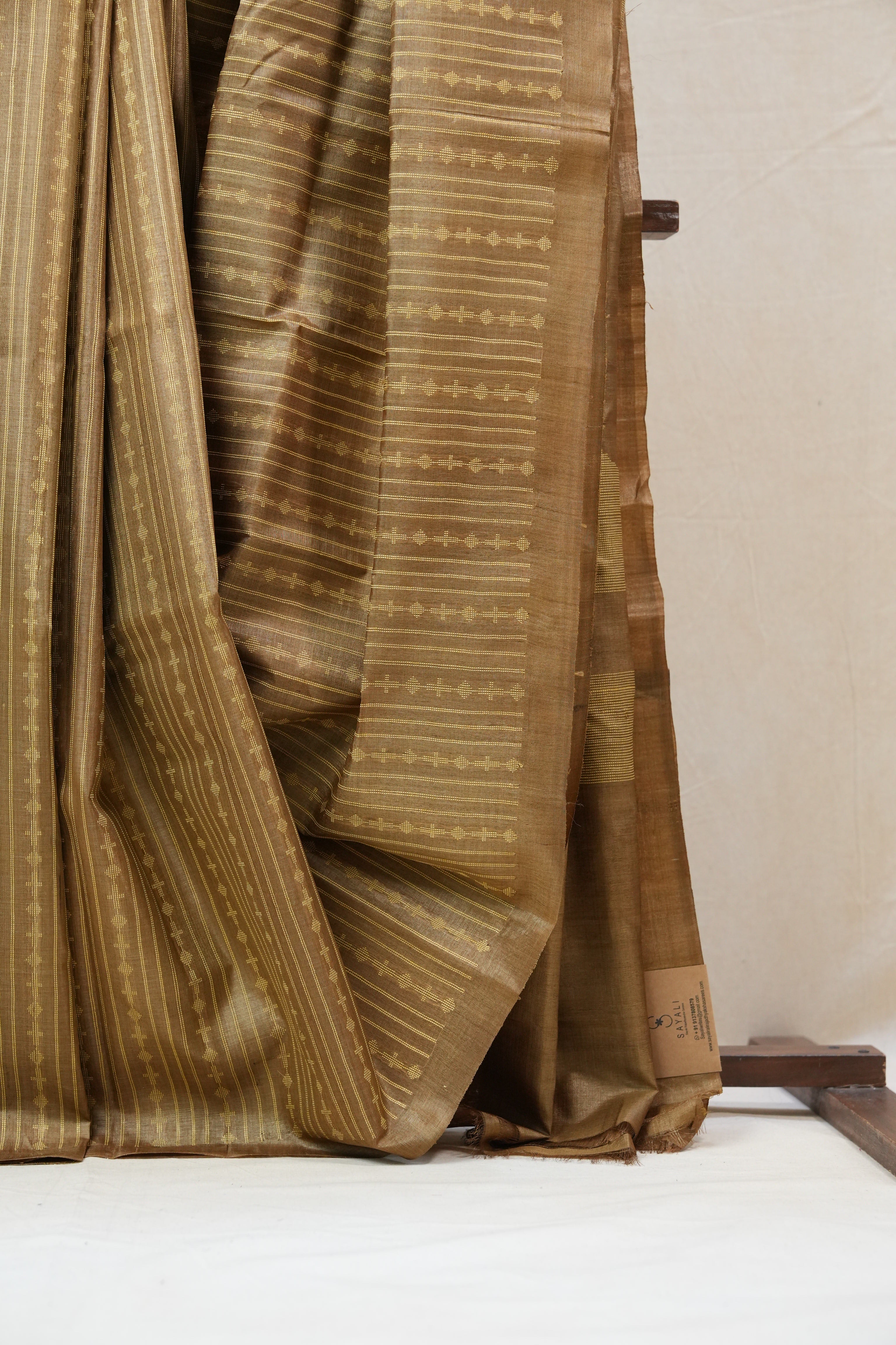 Mustard Tussar Silk Saree - SRMTSS1319